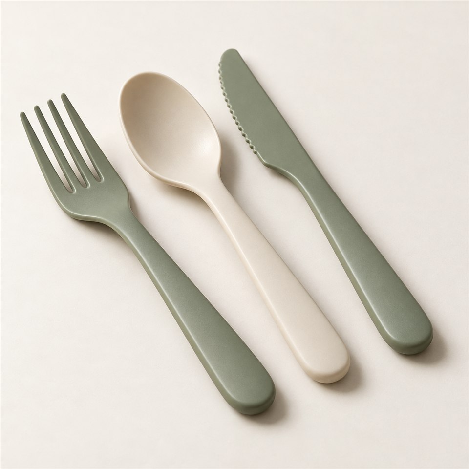 Bio-based reusable cutlery