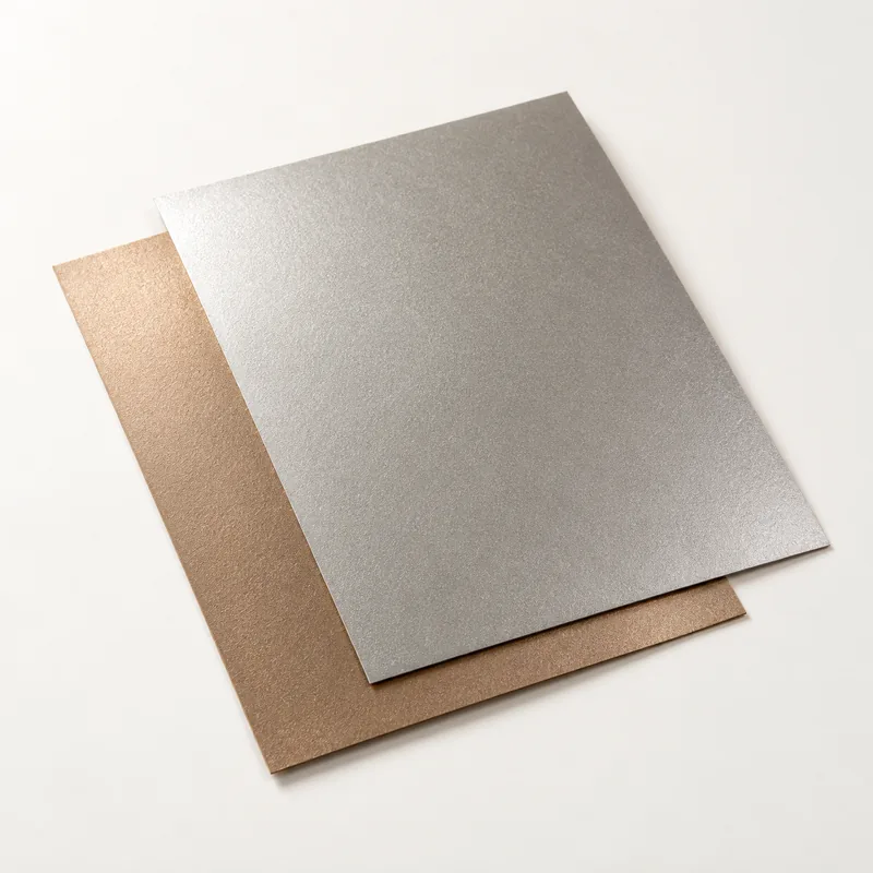Illustrative metallic finish paper sample