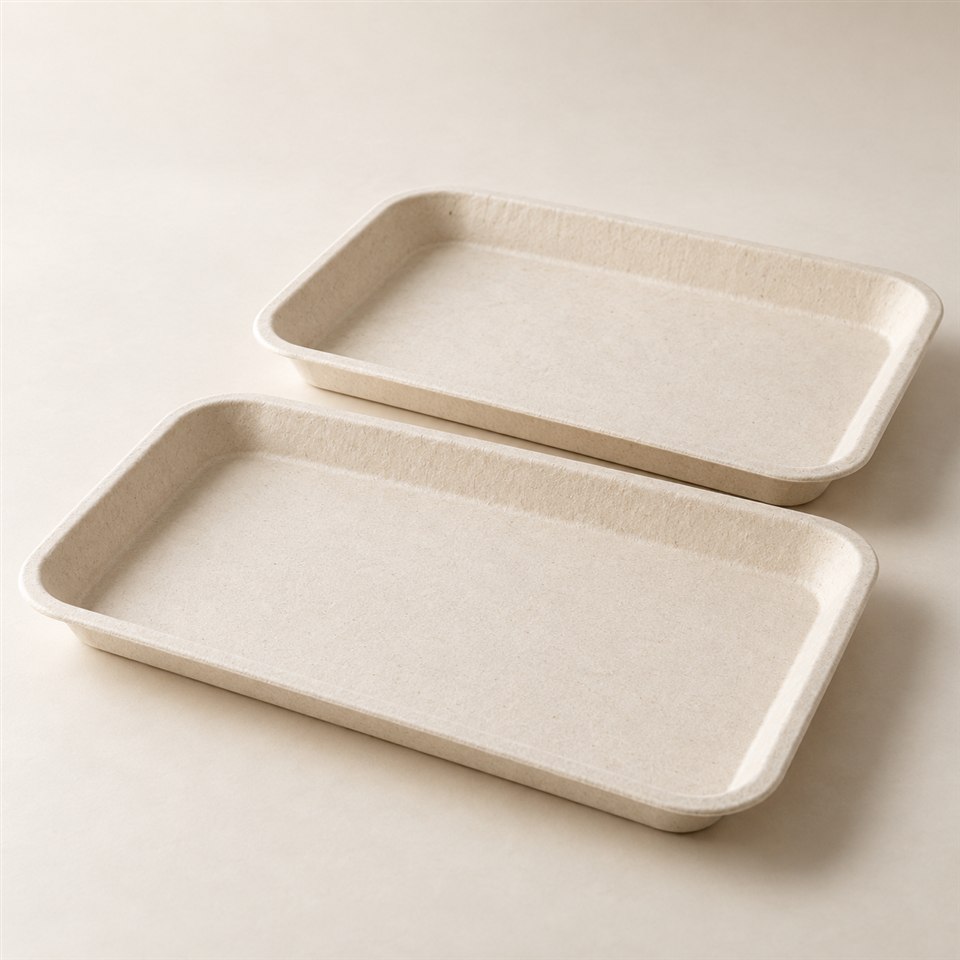 Sugarcane serving trays
